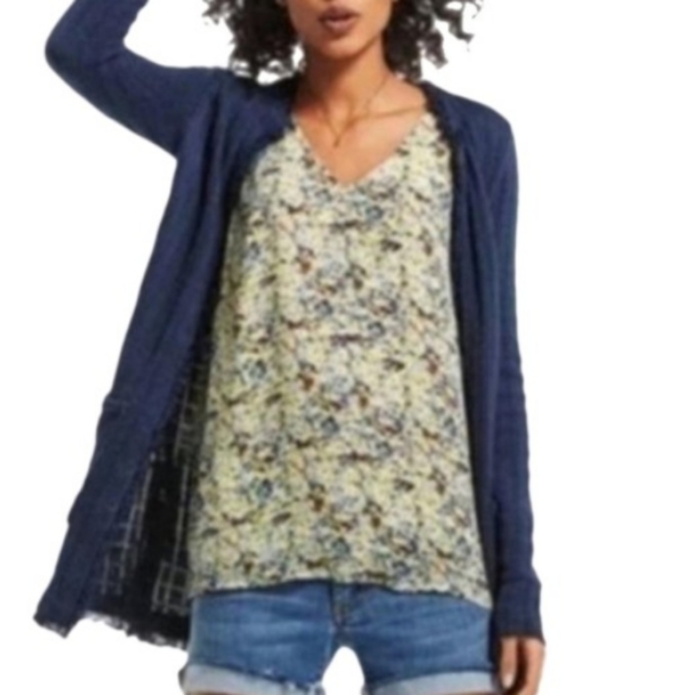 Cabi Scatter Floral Print Cami Top Large Yellow blue